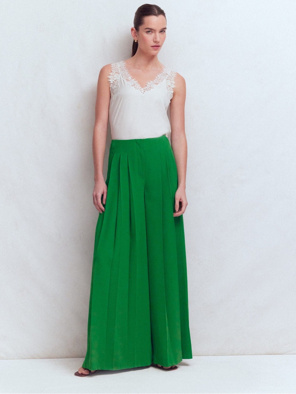 Boden Emerald Green Wide-Leg Maxi Pants